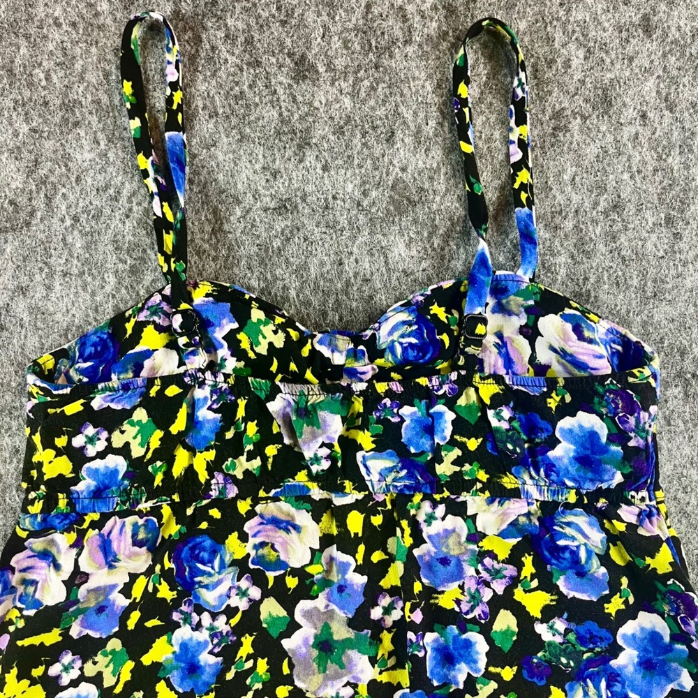 Kirra Pacsun Floral Camisole Tank Top Womens M Blue Black Boho Babydoll Y2K 90s - Picture 6 of 12